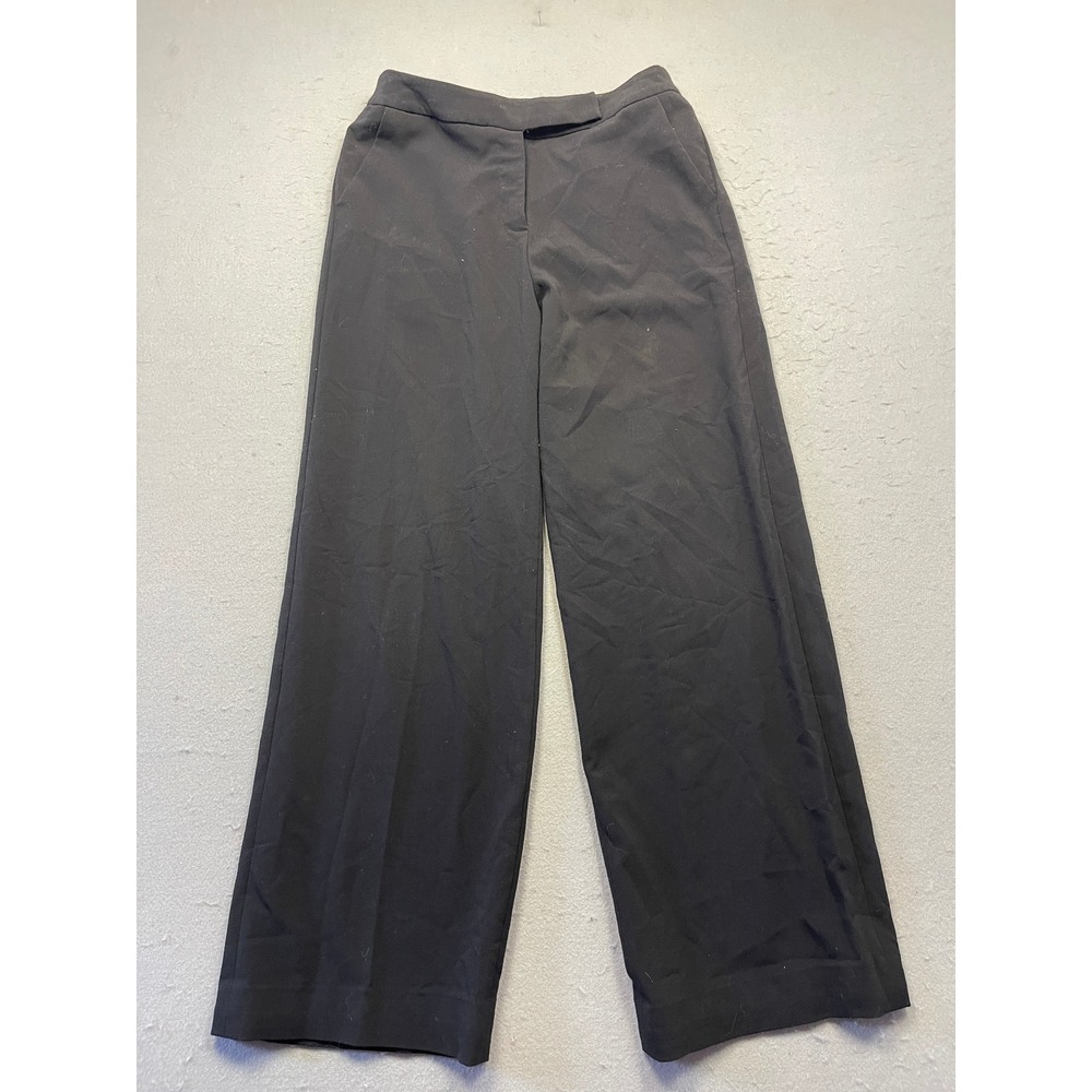 Coldwater Creek Wide Leg Pants Solid Black Size 4 Womens